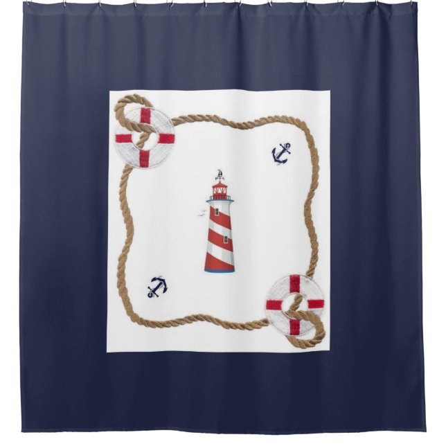 Nautical Theme Shower Curtain (Front)