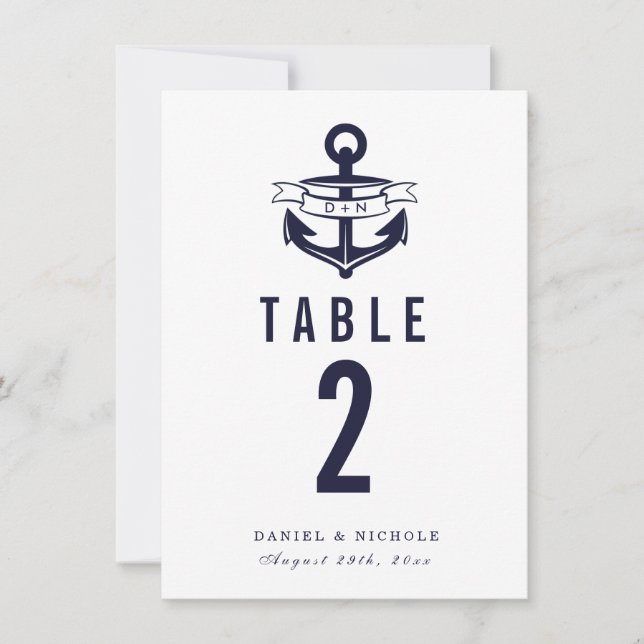 Nautical Theme Table Numbers | Weddings (Front)