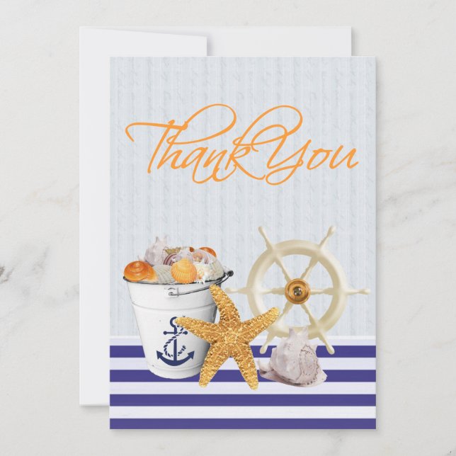 Nautical Theme Thank You Cards (Front)