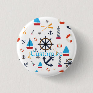 Nautical Theme Thunder_Cove 3 Cm Round Badge
