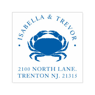 Nautical Theme Vintage Crab Custom Self-inking Stamp