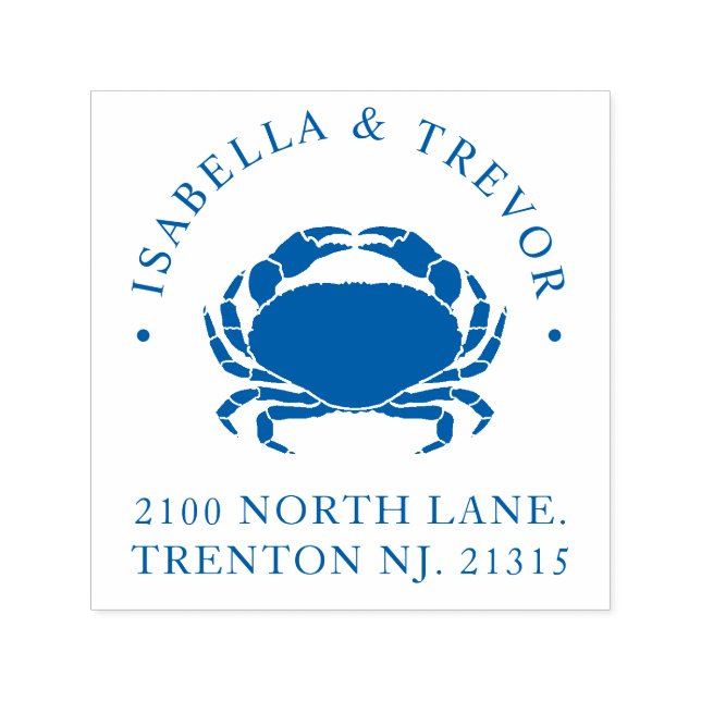 Nautical Theme Vintage Crab Custom Self-inking Stamp (Design)
