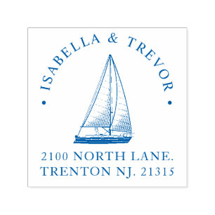 Nautical Theme Wedding Custom Self-inking Stamp