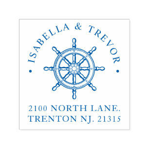 Nautical Theme Wedding Custom Ship Wheel Self-inking Stamp