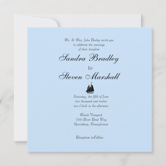 Nautical Theme Wedding Invitations (Front)