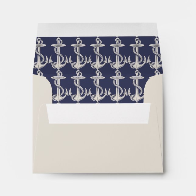 Nautical Theme Wedding RSVP Envelope (Back (Bottom))