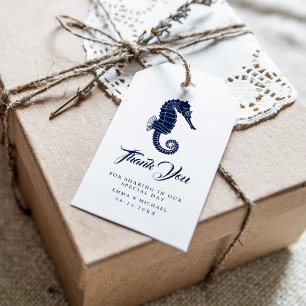 Nautical Theme Wedding Seahorses Custom Navy Gift Tags