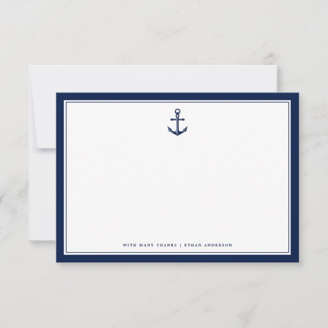Nautical Themed Anchor | Custom Note Card (Front)