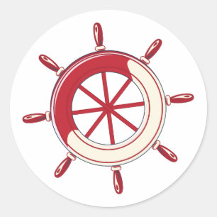 Nautical themed Birthday Party Classic Round Sticker