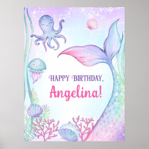 Nautical themed birthday  Poster. Poster