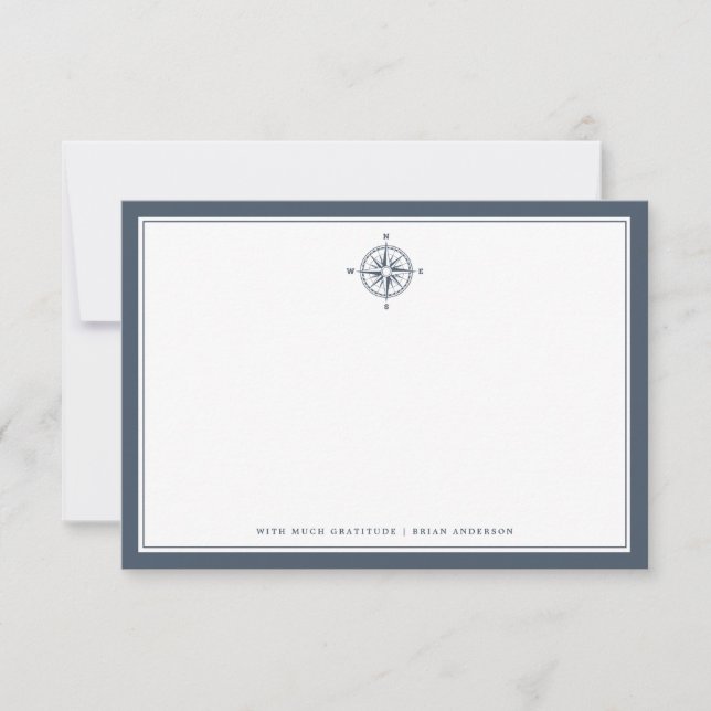 Nautical Themed | Compass Rose Slate NoteCard (Front)