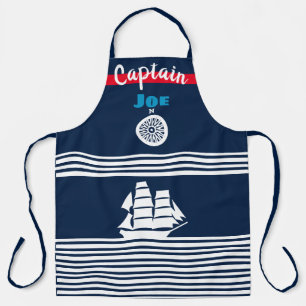 Nautical Themed Dark Blue Apron