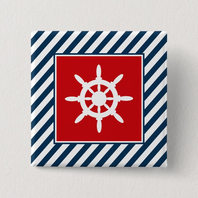 Nautical themed design 15 cm square badge (Front)