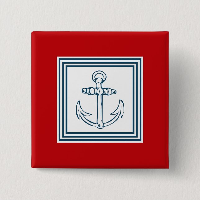 Nautical themed design 15 cm square badge (Front)