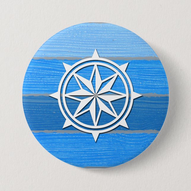 Nautical themed design 7.5 cm round badge (Front)