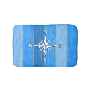 Nautical themed design bath mat