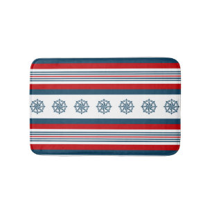 Nautical themed design bath mat