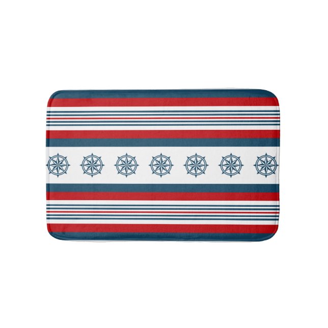 Nautical themed design bath mat (Front)