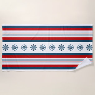 Nautical themed design beach towel