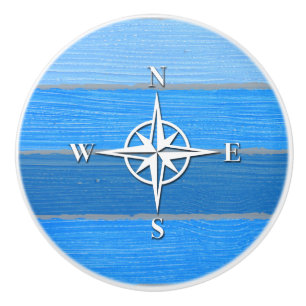 Nautical themed design ceramic knob