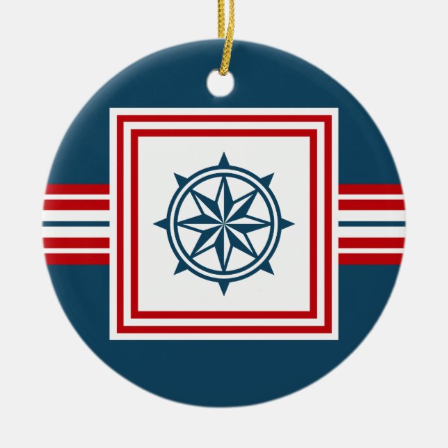 Nautical themed design christmas tree decoration (Front)