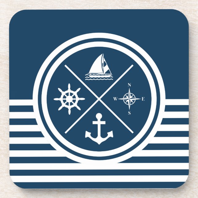 Nautical themed design coaster (Front)