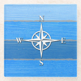 Nautical themed design glass coaster