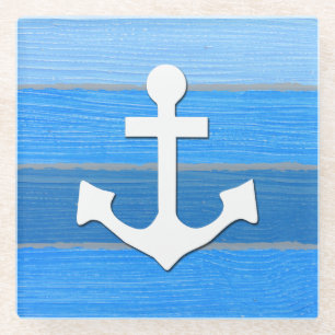 Nautical themed design glass coaster