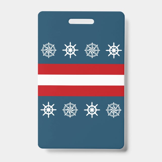 Nautical themed design ID badge (Front)