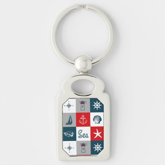 Nautical themed design key ring (Front)