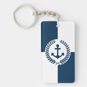 Nautical themed design key ring