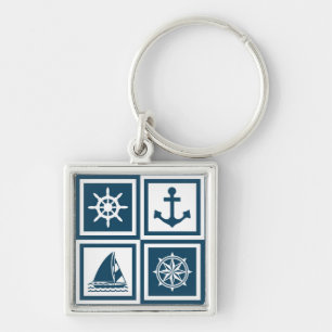 Nautical themed design key ring