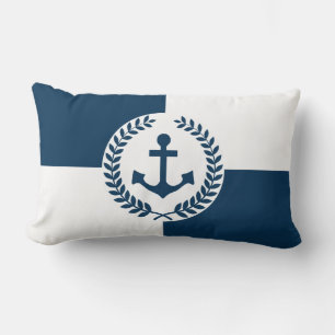 Nautical themed design lumbar cushion