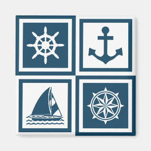 Nautical themed design magnet
