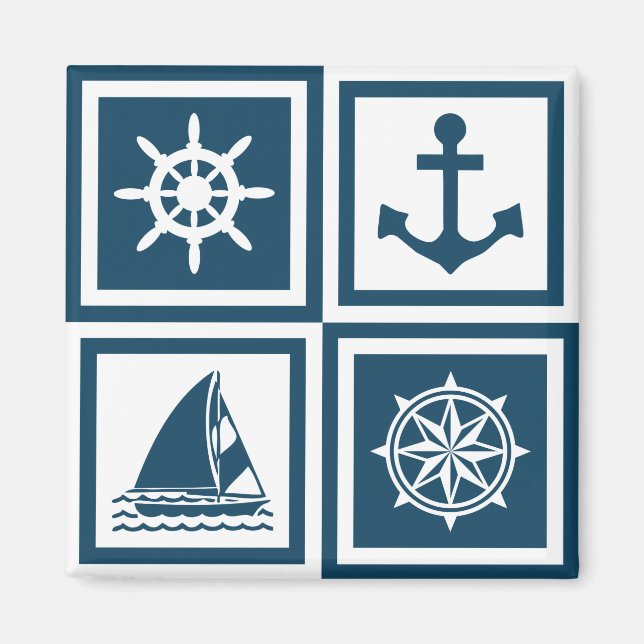 Nautical themed design magnet (Front)