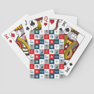 Nautical themed design playing cards