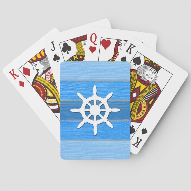 Nautical themed design playing cards (Back)
