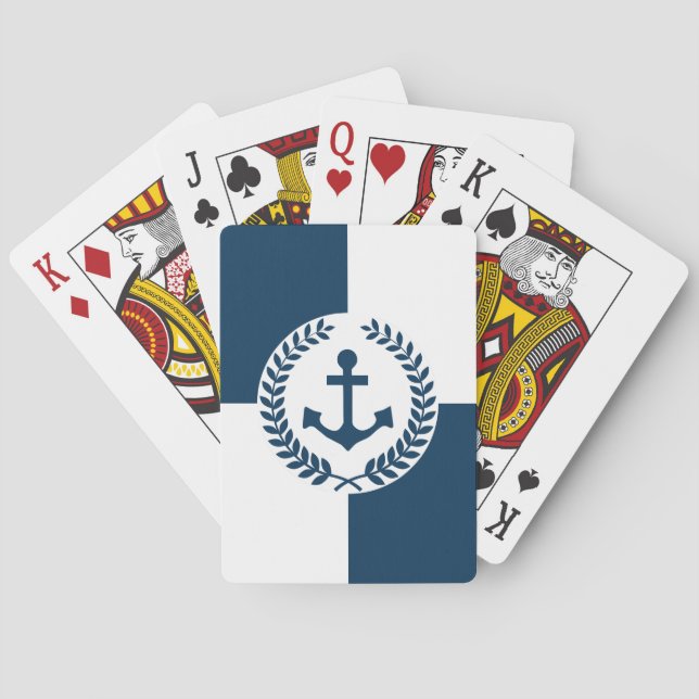 Nautical themed design playing cards (Back)