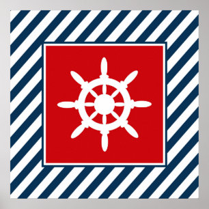 Nautical themed design poster