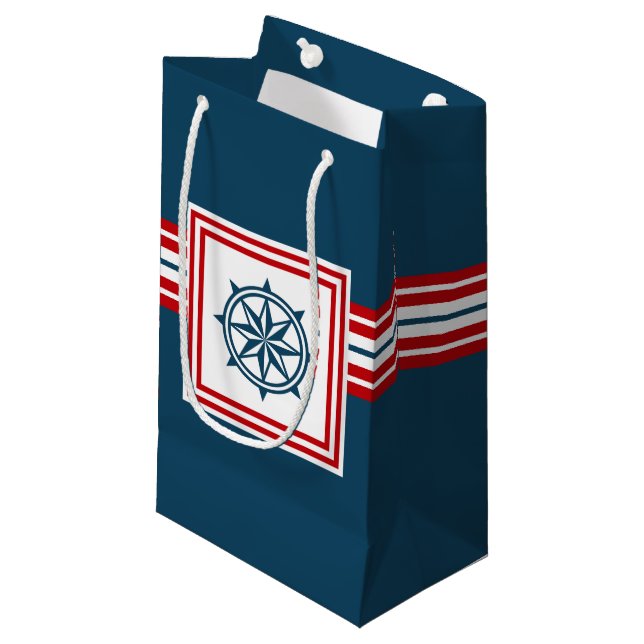 Nautical themed design small gift bag (Front Angled)
