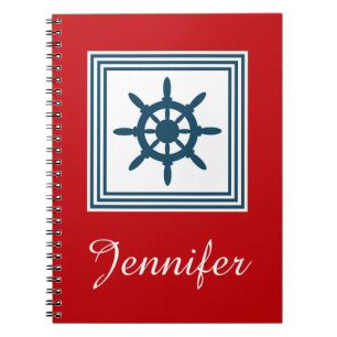 Nautical themed design spiral notebook