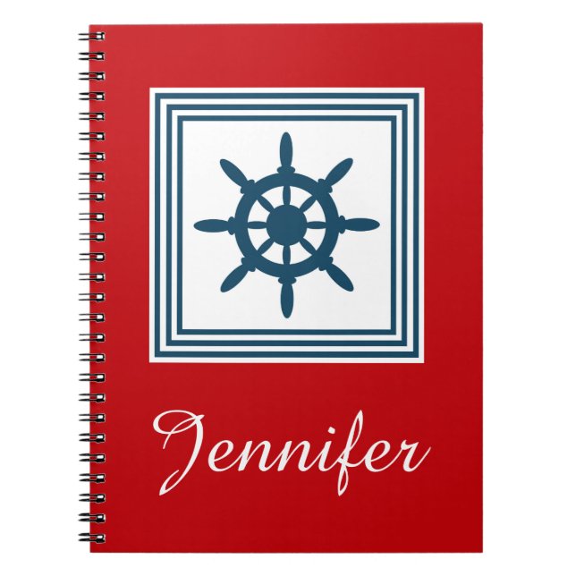 Nautical themed design spiral notebook (Front)
