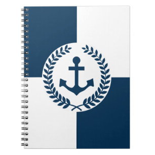 Nautical themed design spiral notebook
