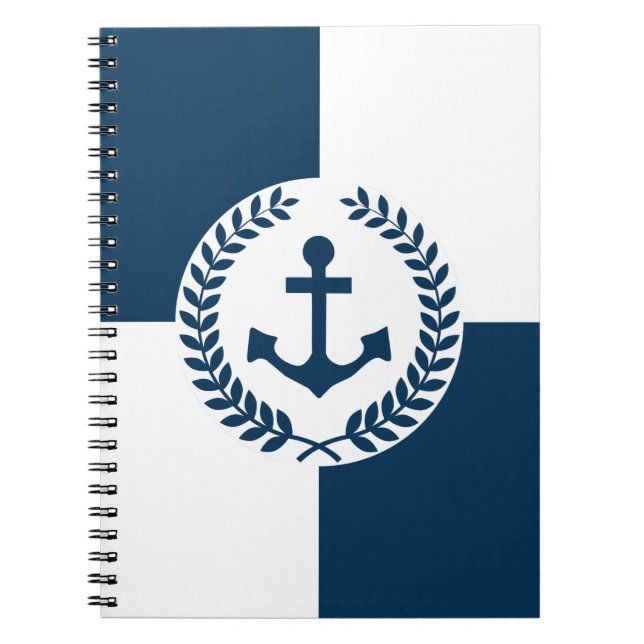 Nautical themed design spiral notebook (Front)