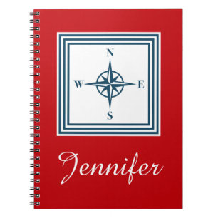 Nautical themed design spiral notebook