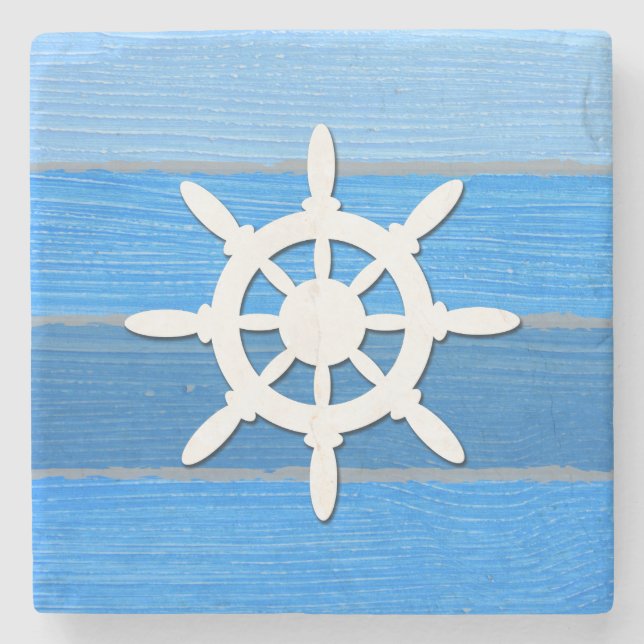 Nautical themed design stone coaster (Front)