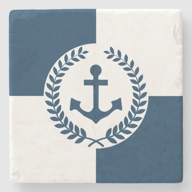 Nautical themed design stone coaster (Front)