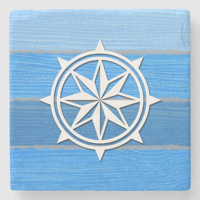 Nautical themed design stone coaster (Front)
