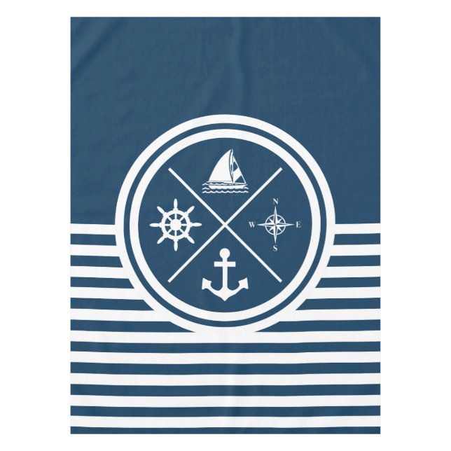 Nautical themed design tablecloth (Front)
