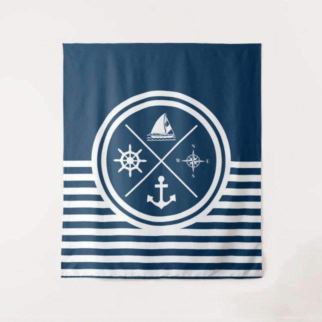 Nautical themed design tapestry (Front)